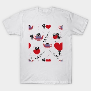 Teapot with black cats T-Shirt